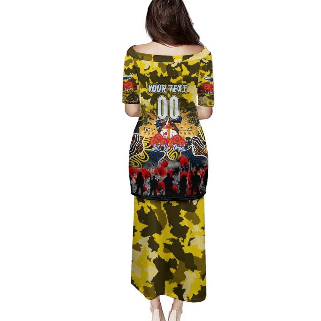Personalized Cowboys ANZAC Day Family Matching Puletasi and Hawaiian Shirt Australian Army - Lest We Forget