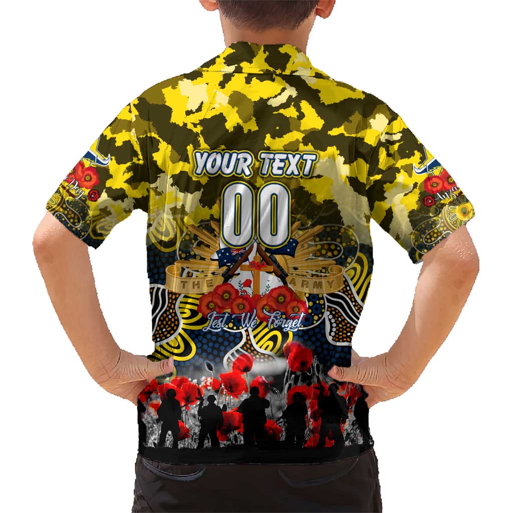 Personalized Cowboys ANZAC Day Family Matching Short Sleeve Bodycon Dress and Hawaiian Shirt Australian Army - Lest We Forget