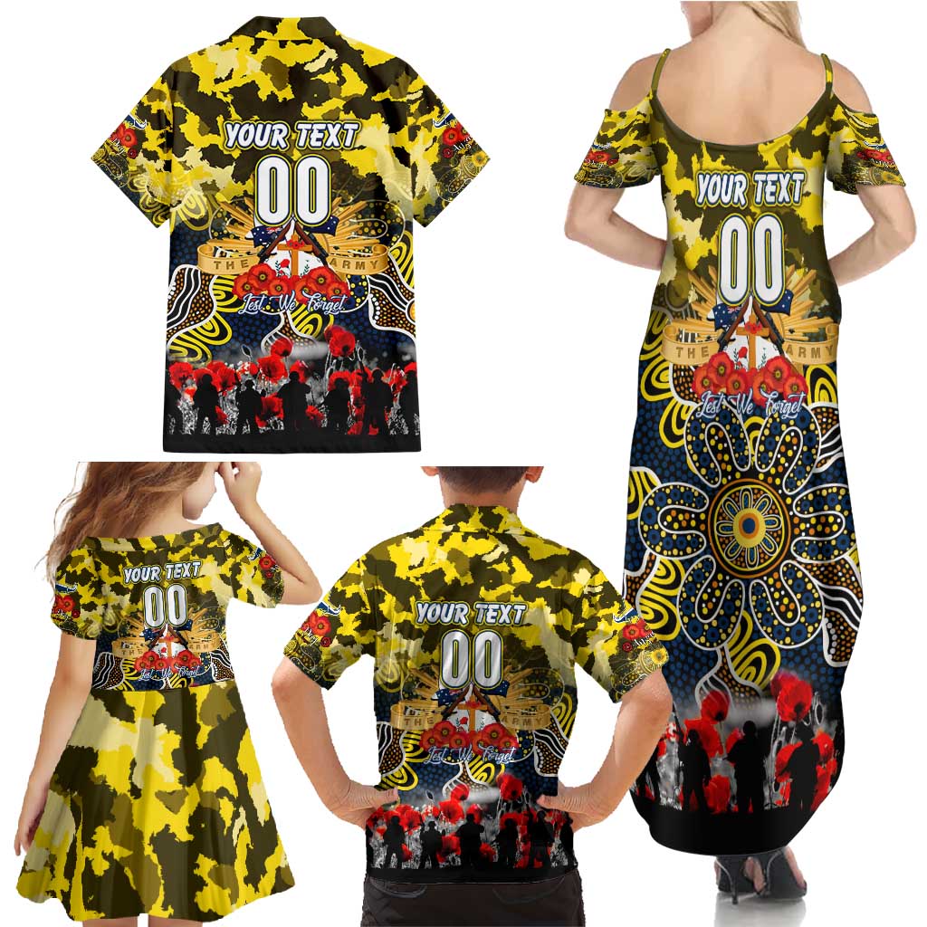 Personalized Cowboys ANZAC Day Family Matching Summer Maxi Dress and Hawaiian Shirt Australian Army - Lest We Forget