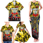 Personalized Cowboys ANZAC Day Family Matching Tank Maxi Dress and Hawaiian Shirt Australian Army - Lest We Forget