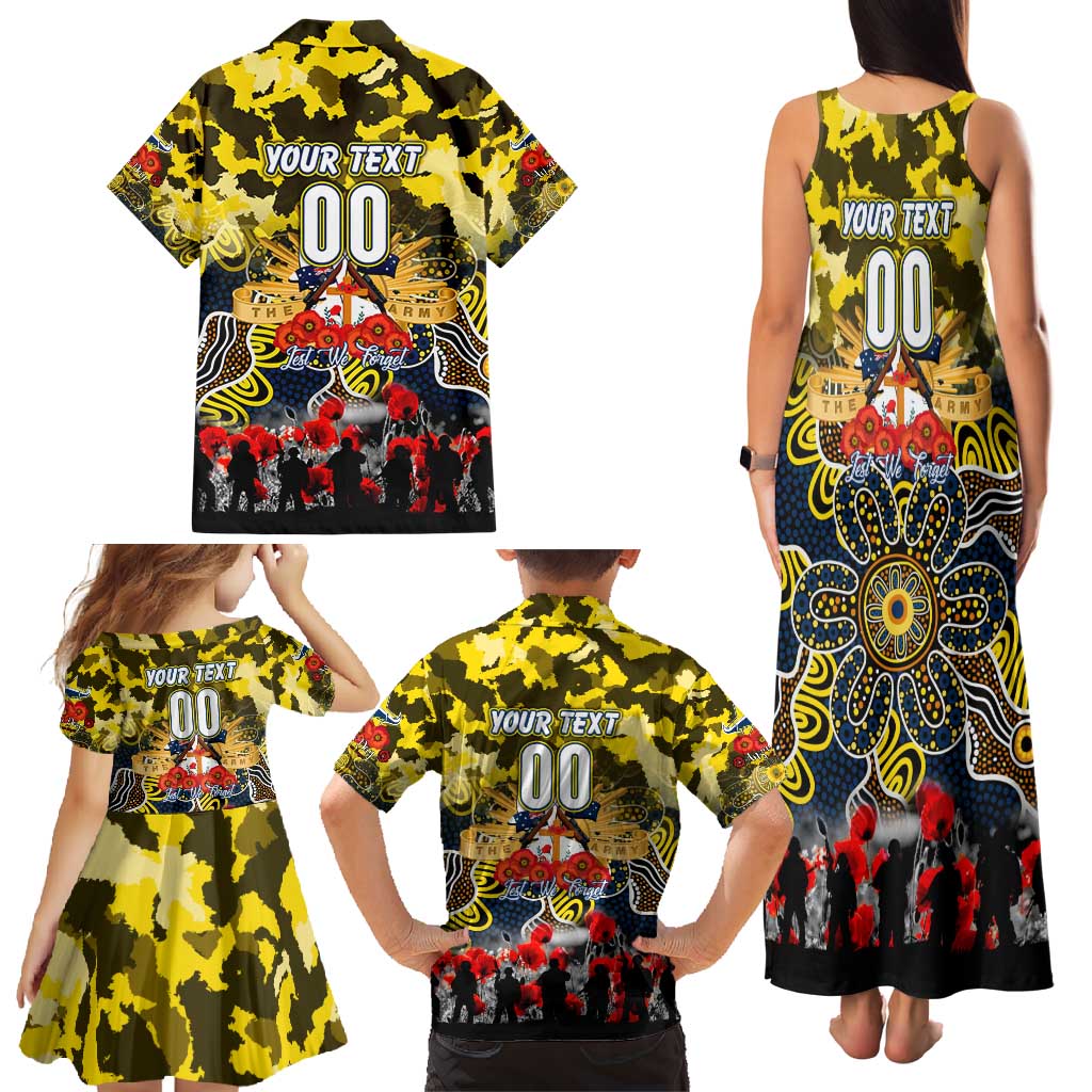 Personalized Cowboys ANZAC Day Family Matching Tank Maxi Dress and Hawaiian Shirt Australian Army - Lest We Forget