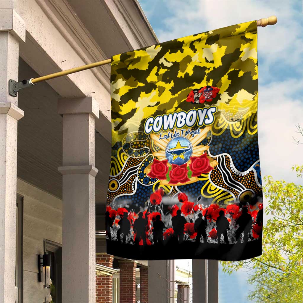 Cowboys ANZAC Day Garden Flag Australian Army - Lest We Forget