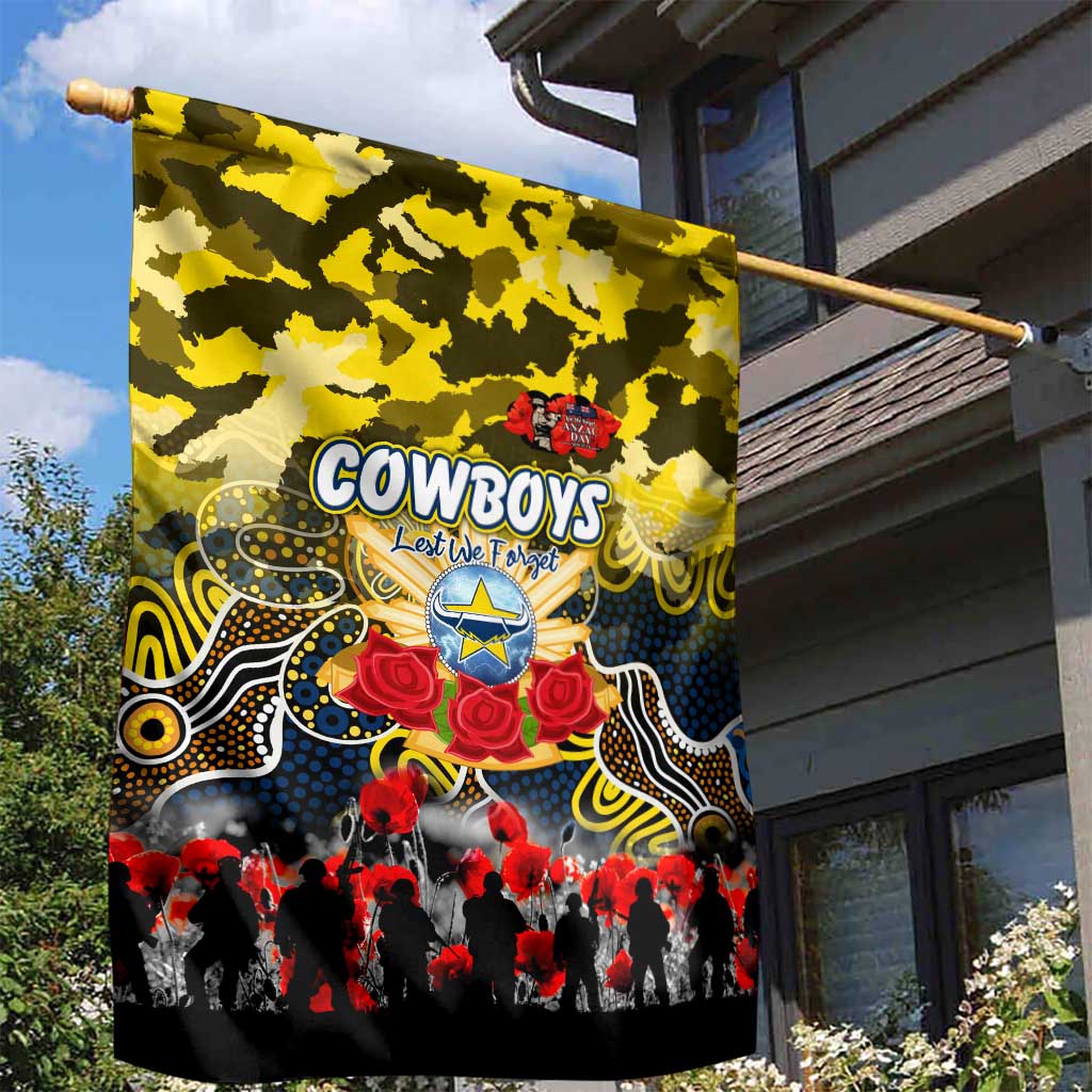 Cowboys ANZAC Day Garden Flag Australian Army - Lest We Forget