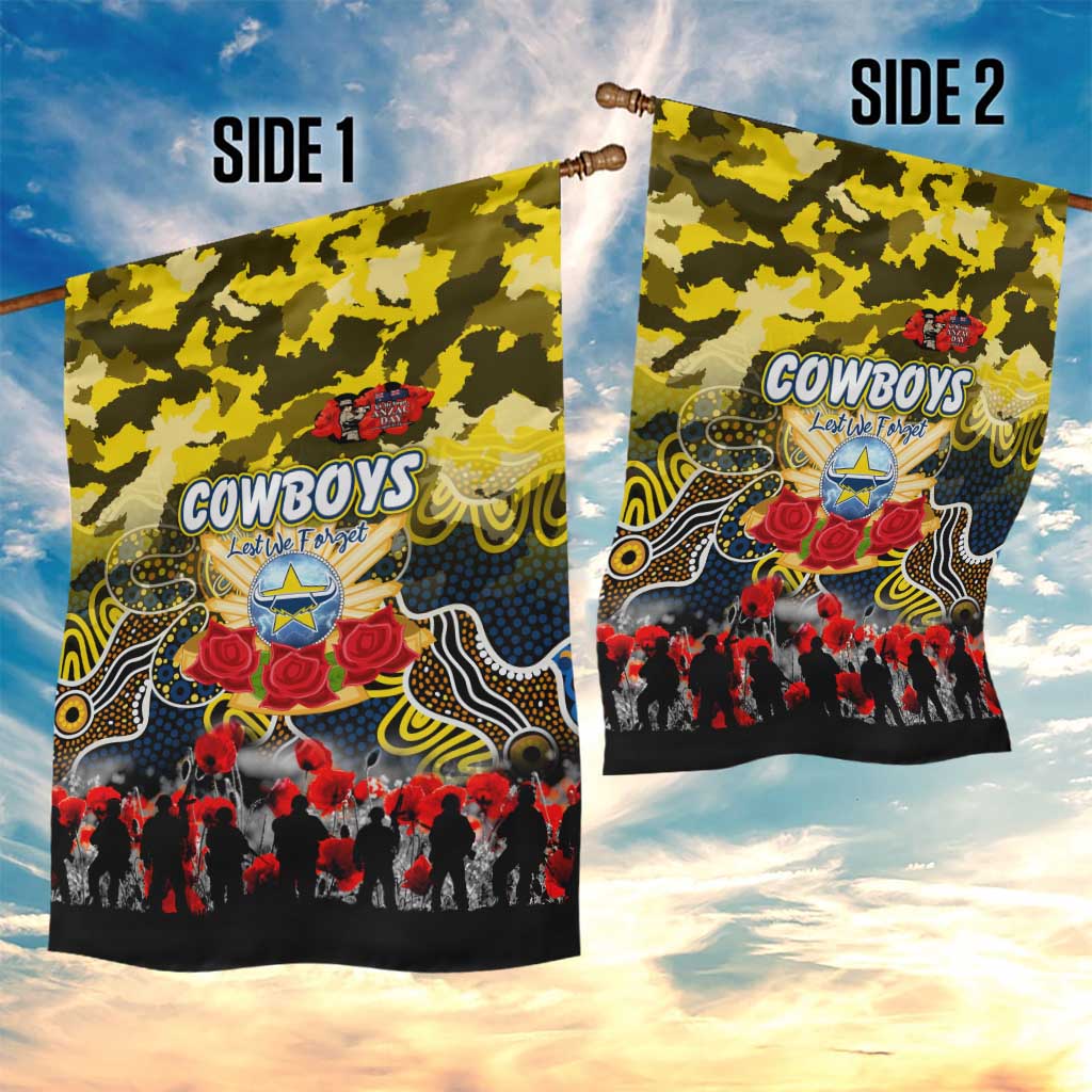 Cowboys ANZAC Day Garden Flag Australian Army - Lest We Forget