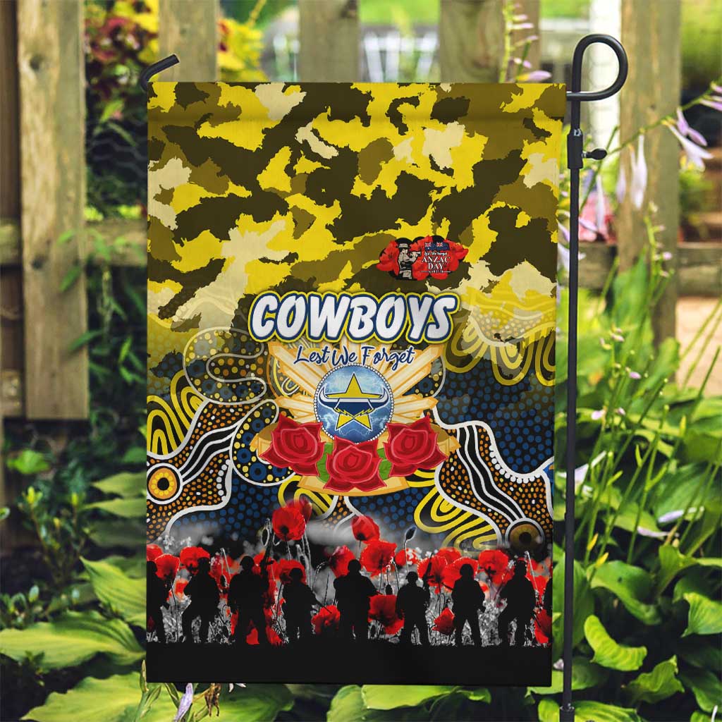 Cowboys ANZAC Day Garden Flag Australian Army - Lest We Forget