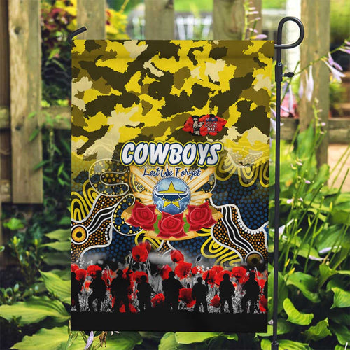 Cowboys ANZAC Day Garden Flag Australian Army - Lest We Forget