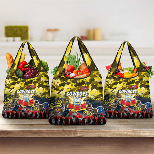 Cowboys ANZAC Day Grocery Bag Australian Army - Lest We Forget