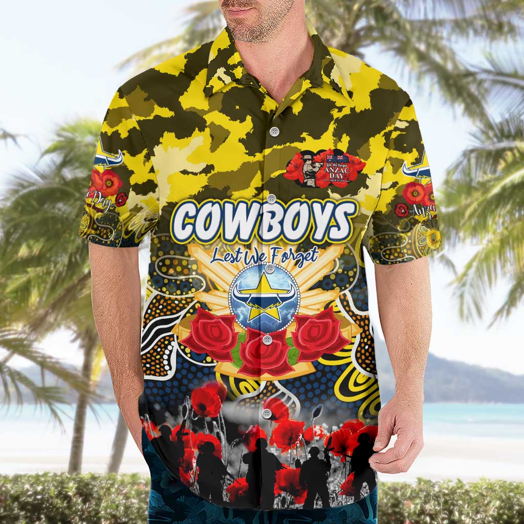 Personalized Cowboys ANZAC Day Hawaiian Shirt Australian Army - Lest We Forget