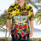 Personalized Cowboys ANZAC Day Hawaiian Shirt Australian Army - Lest We Forget