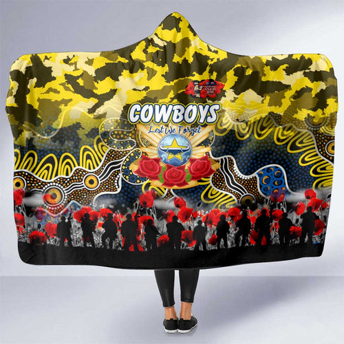 Cowboys ANZAC Day Hooded Blanket Australian Army - Lest We Forget