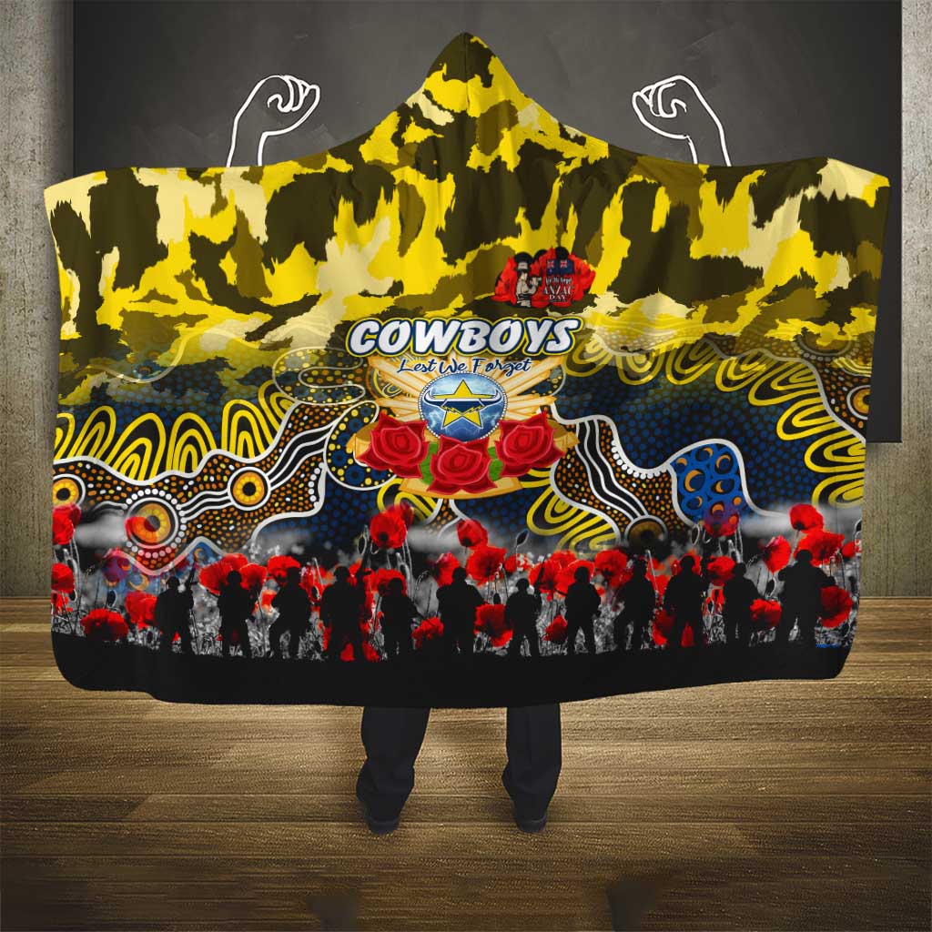 Cowboys ANZAC Day Hooded Blanket Australian Army - Lest We Forget