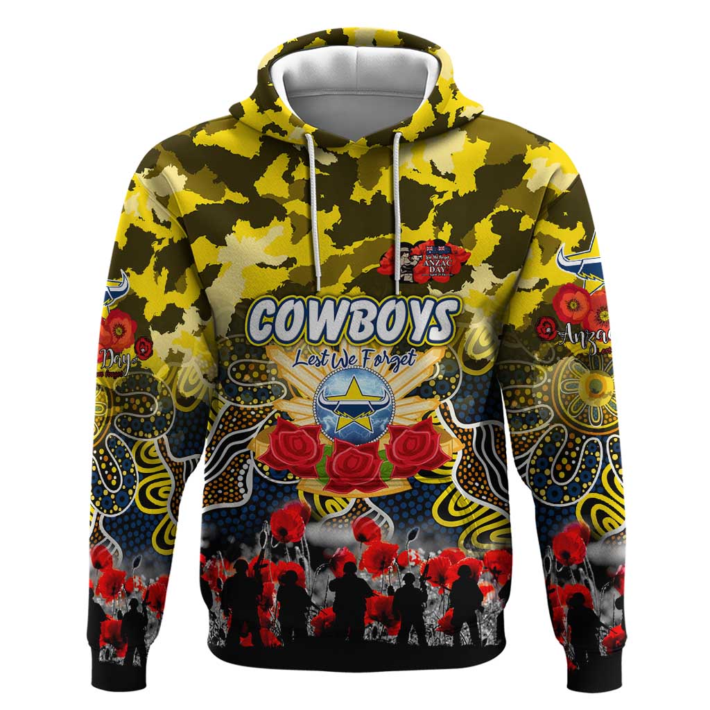 Personalized Cowboys ANZAC Day Hoodie Australian Army - Lest We Forget