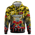 Personalized Cowboys ANZAC Day Hoodie Australian Army - Lest We Forget