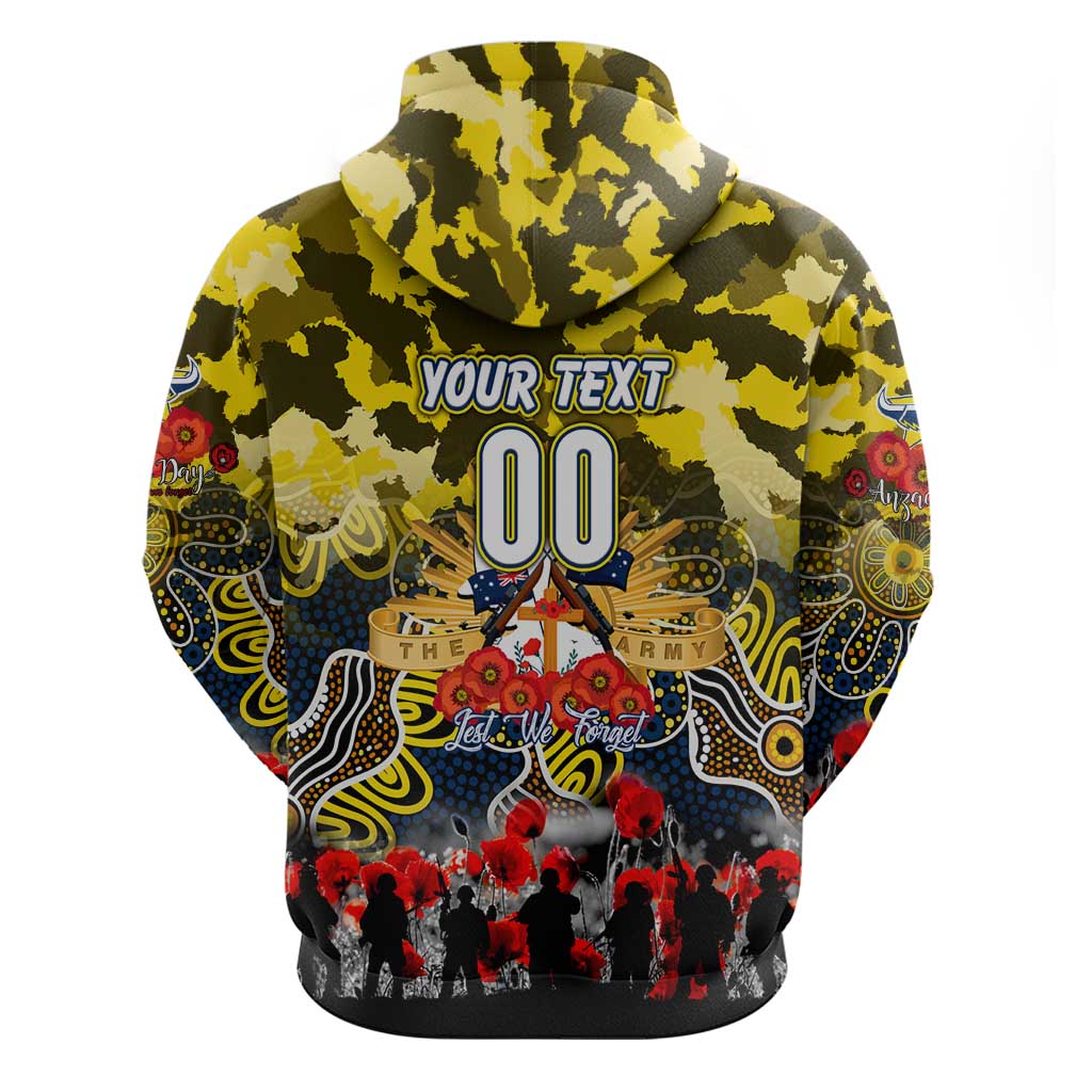 Personalized Cowboys ANZAC Day Hoodie Australian Army - Lest We Forget
