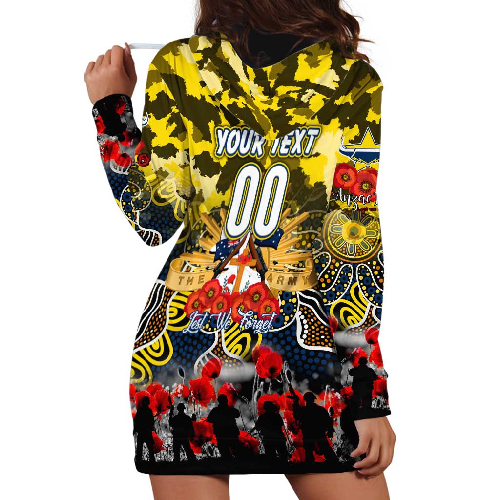 Personalized Cowboys ANZAC Day Hoodie Dress Australian Army - Lest We Forget