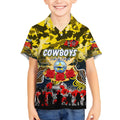 Personalized Cowboys ANZAC Day Kid Hawaiian Shirt Australian Army - Lest We Forget