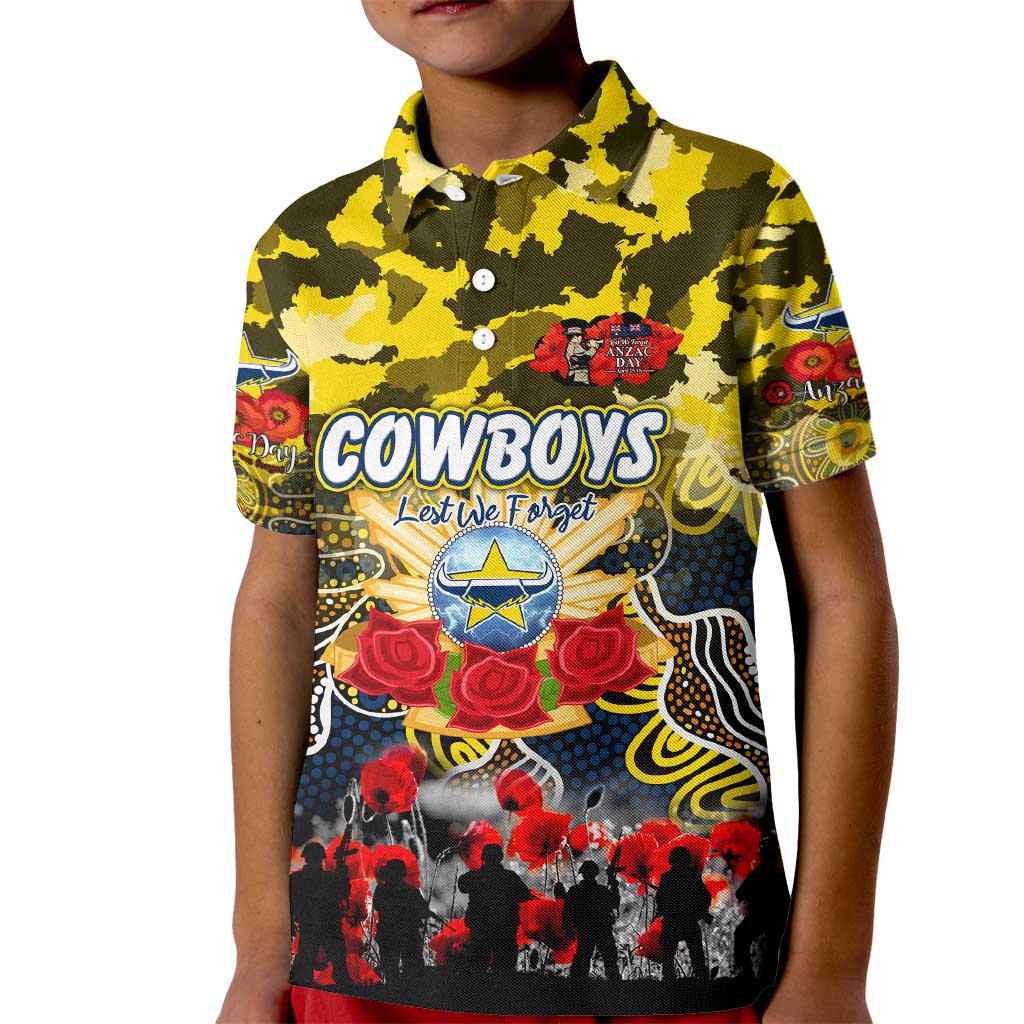 Personalized Cowboys ANZAC Day Kid Polo Shirt Australian Army - Lest We Forget