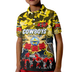 Personalized Cowboys ANZAC Day Kid Polo Shirt Australian Army - Lest We Forget