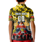 Personalized Cowboys ANZAC Day Kid Polo Shirt Australian Army - Lest We Forget