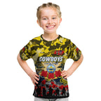 Personalized Cowboys ANZAC Day Kid T Shirt Australian Army - Lest We Forget