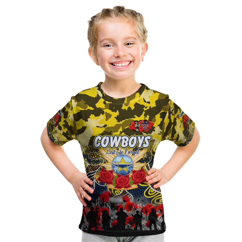 Personalized Cowboys ANZAC Day Kid T Shirt Australian Army - Lest We Forget