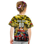 Personalized Cowboys ANZAC Day Kid T Shirt Australian Army - Lest We Forget