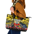 Cowboys ANZAC Day Leather Tote Bag Australian Army - Lest We Forget