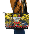 Cowboys ANZAC Day Leather Tote Bag Australian Army - Lest We Forget