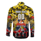 Personalized Cowboys ANZAC Day Long Sleeve Button Shirt Australian Army - Lest We Forget