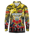 Personalized Cowboys ANZAC Day Long Sleeve Polo Shirt Australian Army - Lest We Forget