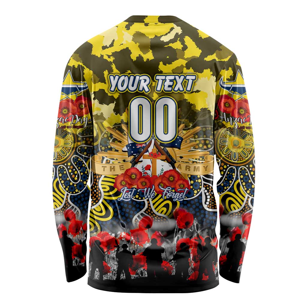 Personalized Cowboys ANZAC Day Long Sleeve Shirt Australian Army - Lest We Forget