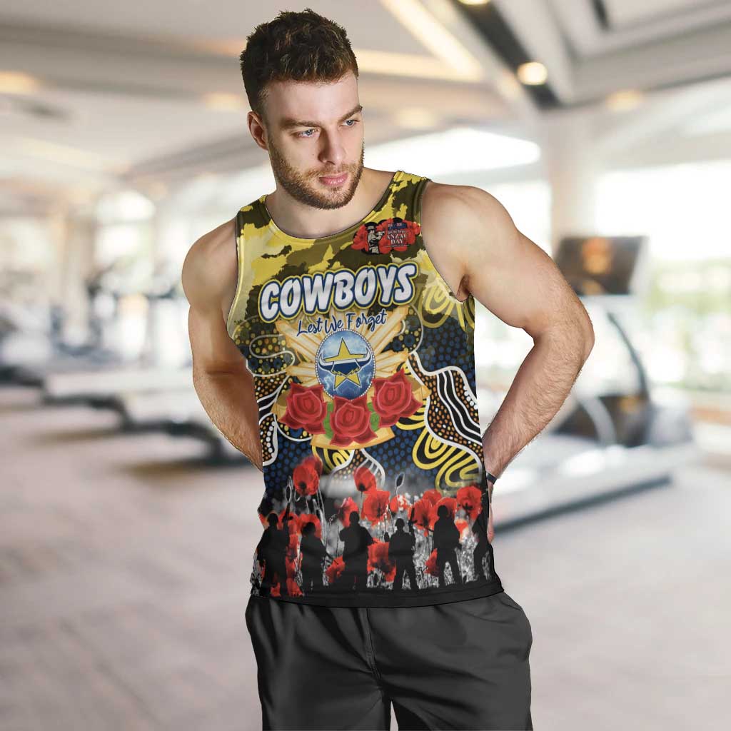 Personalized Cowboys ANZAC Day Men Tank Top Australian Army - Lest We Forget
