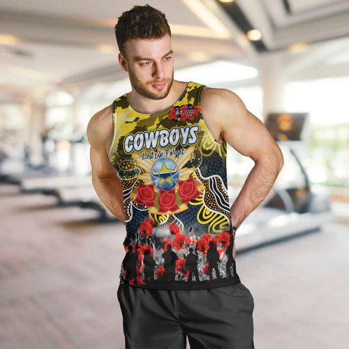 Personalized Cowboys ANZAC Day Men Tank Top Australian Army - Lest We Forget