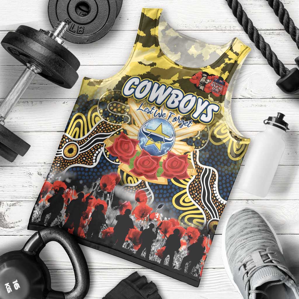 Personalized Cowboys ANZAC Day Men Tank Top Australian Army - Lest We Forget