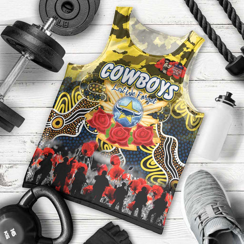 Personalized Cowboys ANZAC Day Men Tank Top Australian Army - Lest We Forget
