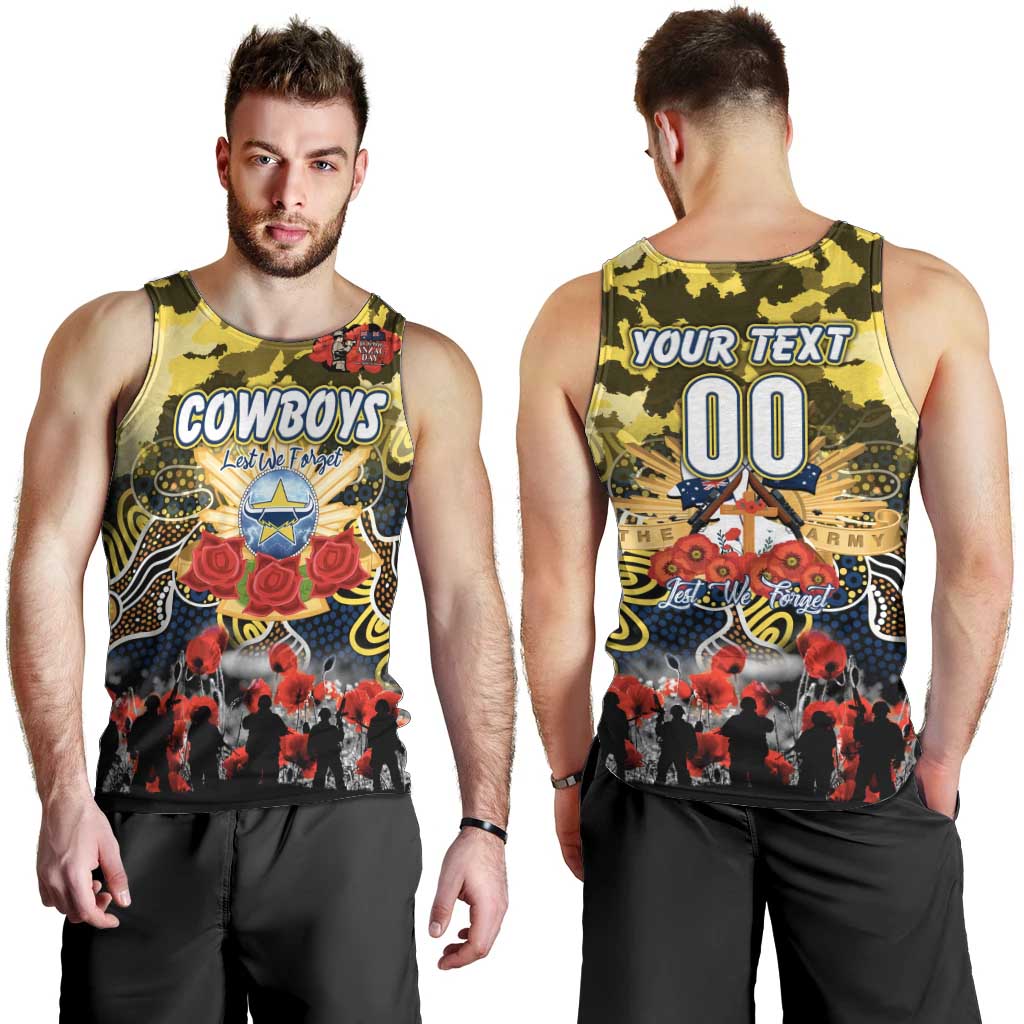 Personalized Cowboys ANZAC Day Men Tank Top Australian Army - Lest We Forget