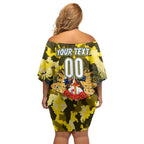 Personalized Cowboys ANZAC Day Off Shoulder Short Dress Australian Army - Lest We Forget