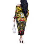 Personalized Cowboys ANZAC Day Off The Shoulder Long Sleeve Dress Australian Army - Lest We Forget