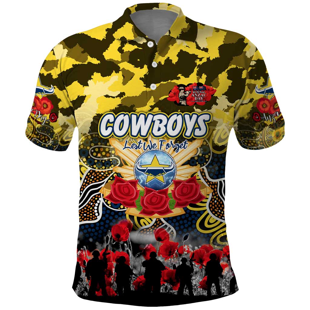 Personalized Cowboys ANZAC Day Polo Shirt Australian Army - Lest We Forget