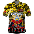 Personalized Cowboys ANZAC Day Polo Shirt Australian Army - Lest We Forget
