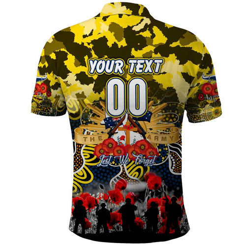 Personalized Cowboys ANZAC Day Polo Shirt Australian Army - Lest We Forget