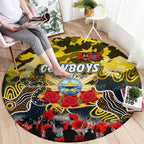 Cowboys ANZAC Day Round Carpet Australian Army - Lest We Forget
