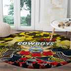 Cowboys ANZAC Day Round Carpet Australian Army - Lest We Forget