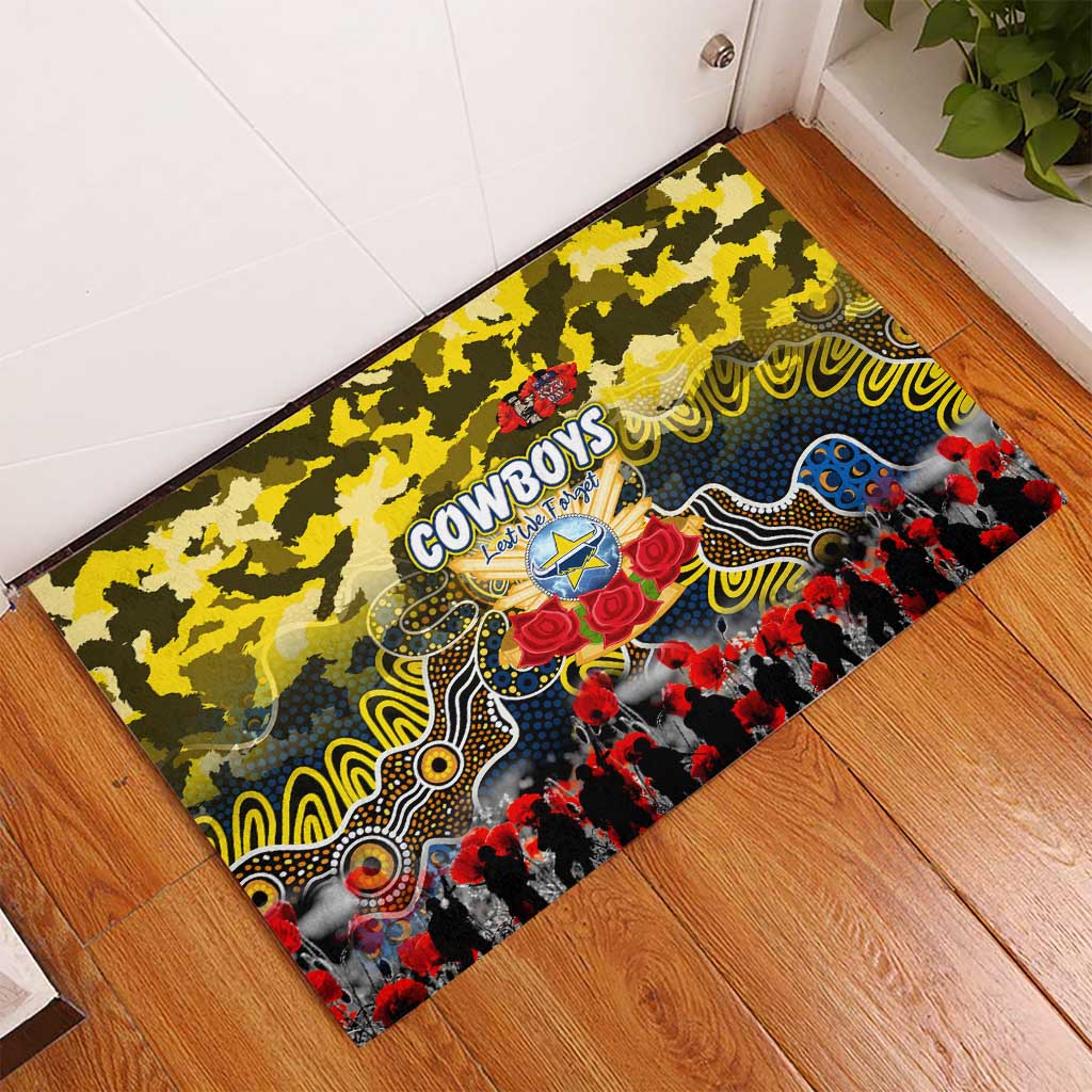 Cowboys ANZAC Day Rubber Doormat Australian Army - Lest We Forget