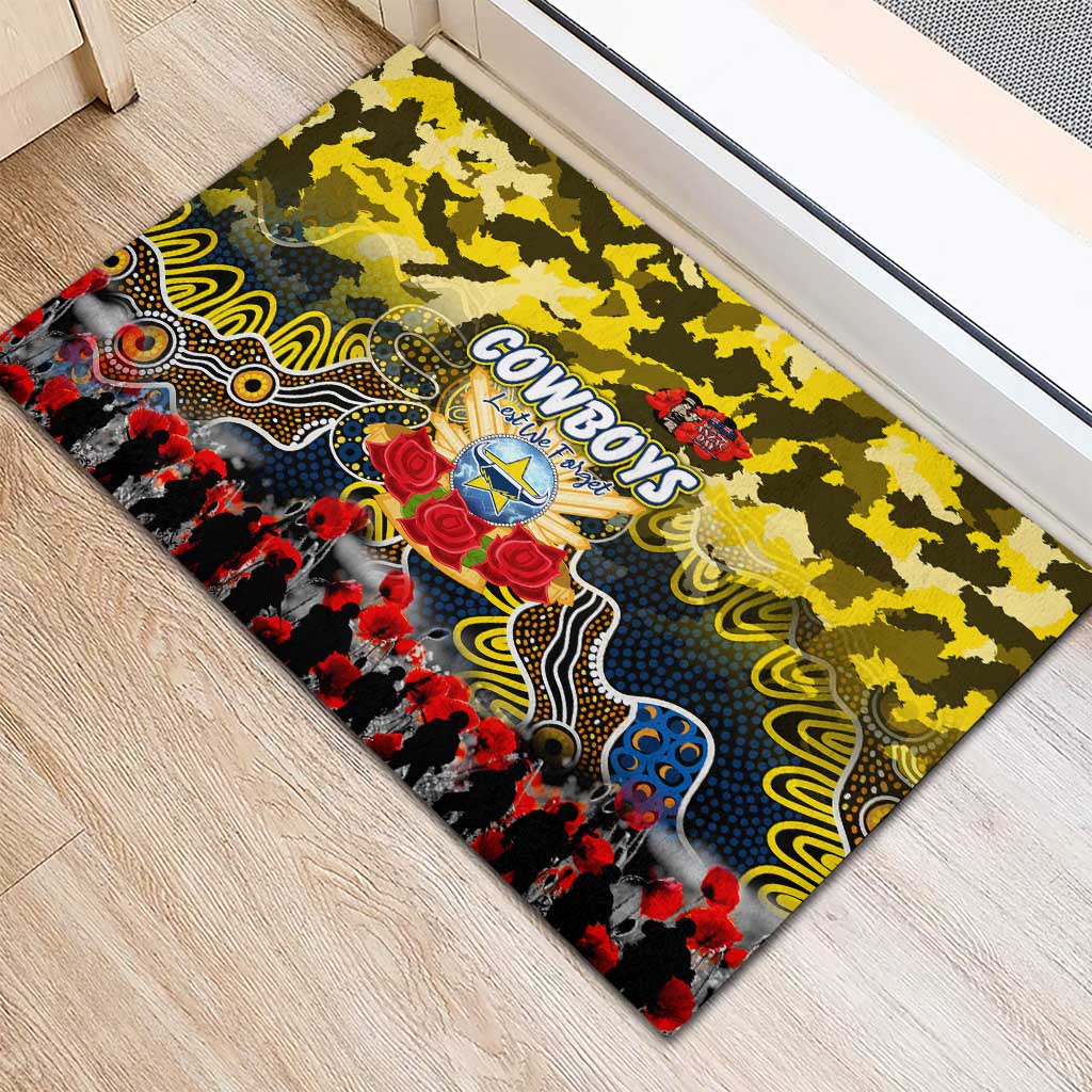 Cowboys ANZAC Day Rubber Doormat Australian Army - Lest We Forget