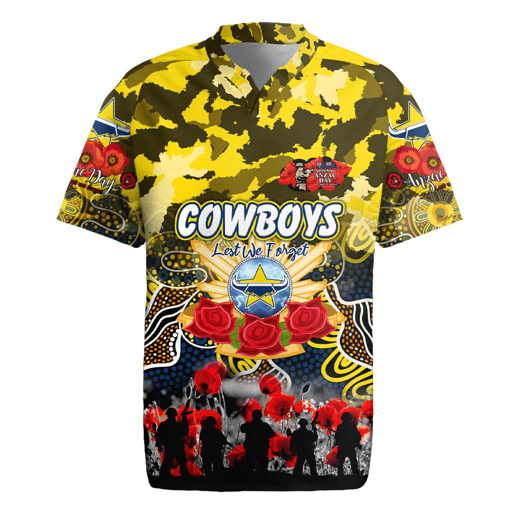 Personalized Cowboys ANZAC Day Rugby Jersey Australian Army - Lest We Forget