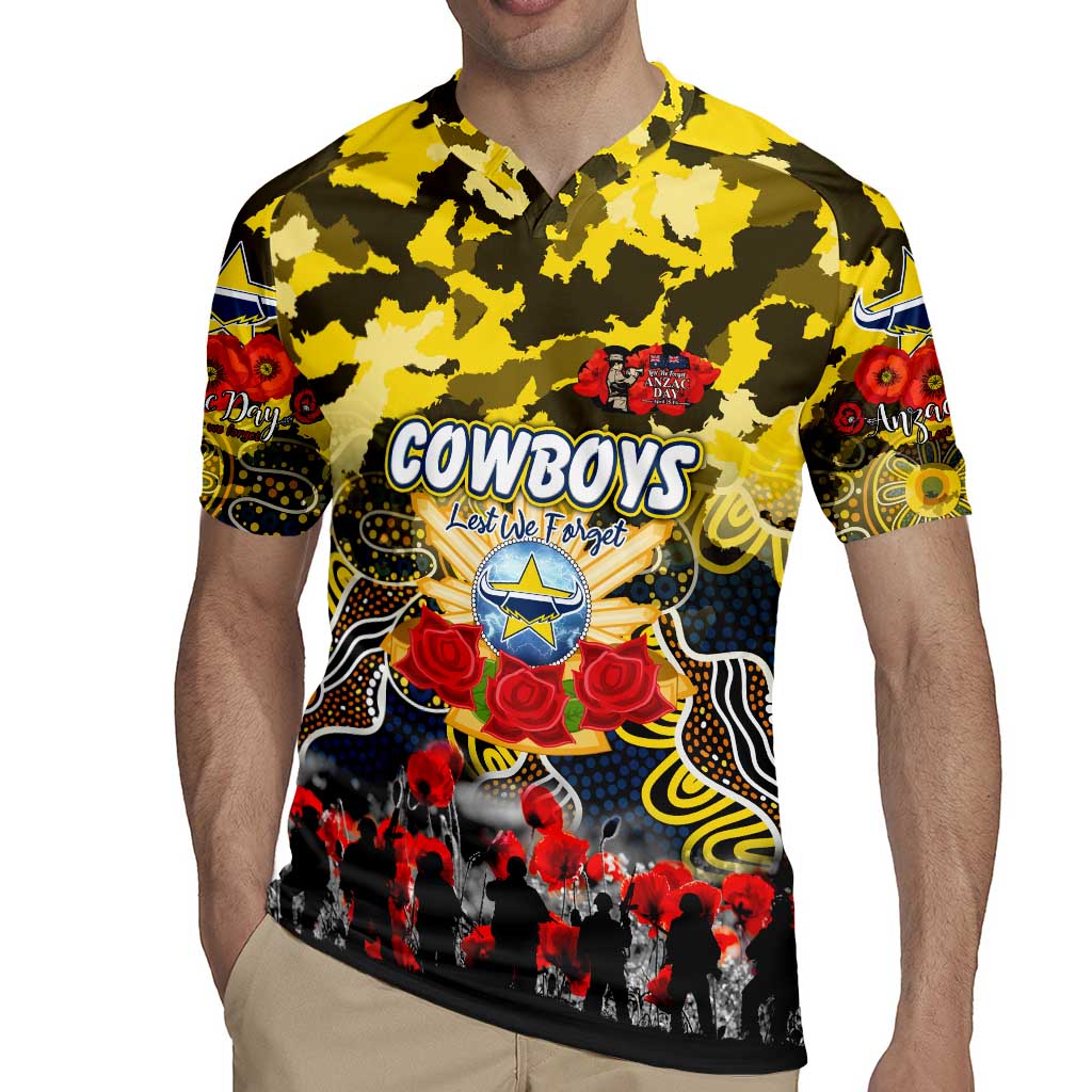 Personalized Cowboys ANZAC Day Rugby Jersey Australian Army - Lest We Forget