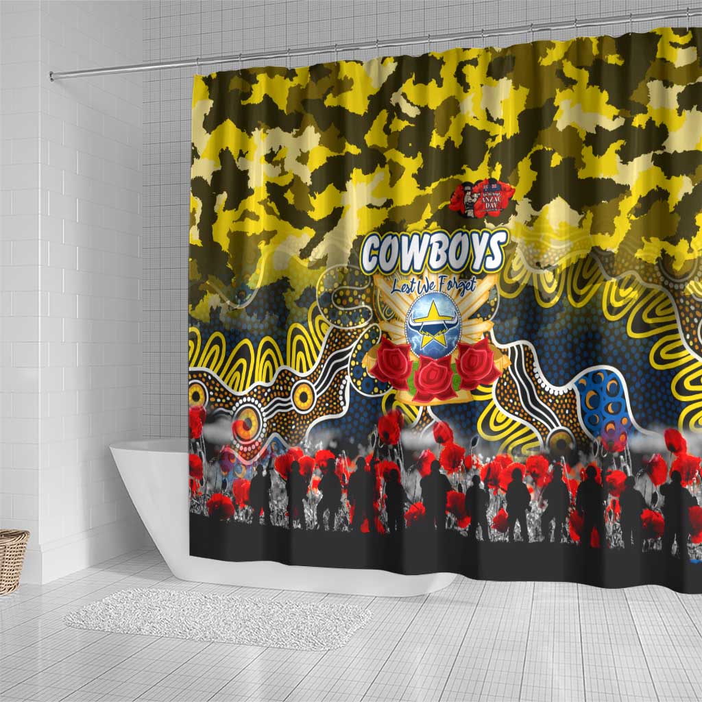 Cowboys ANZAC Day Shower Curtain Australian Army - Lest We Forget