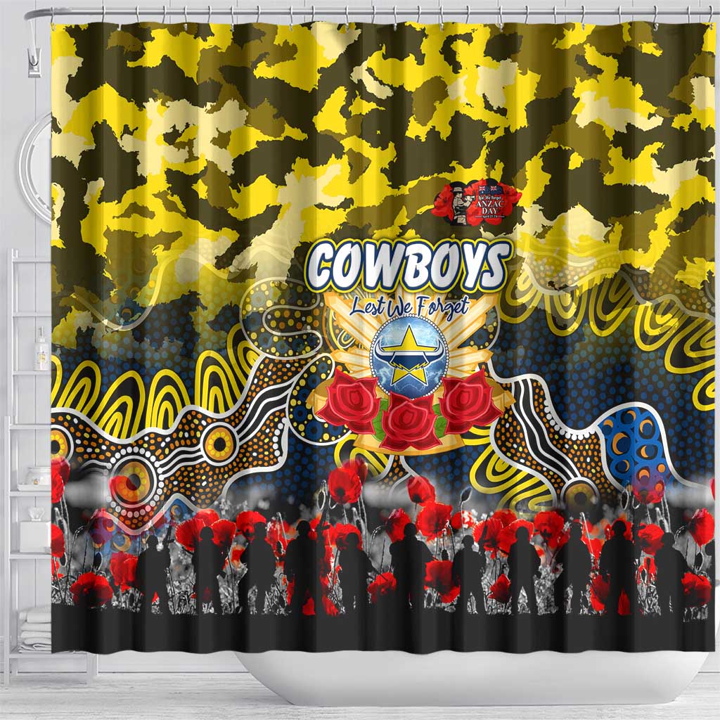 Cowboys ANZAC Day Shower Curtain Australian Army - Lest We Forget