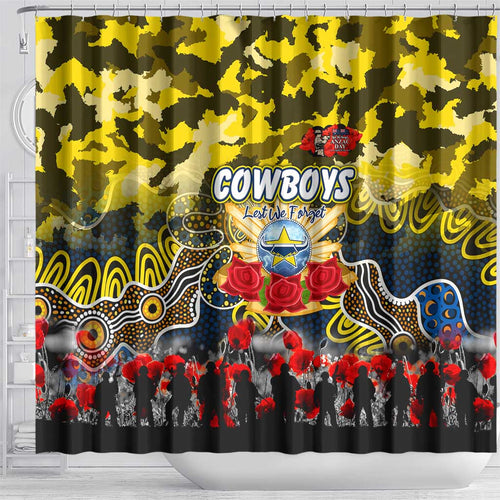 Cowboys ANZAC Day Shower Curtain Australian Army - Lest We Forget